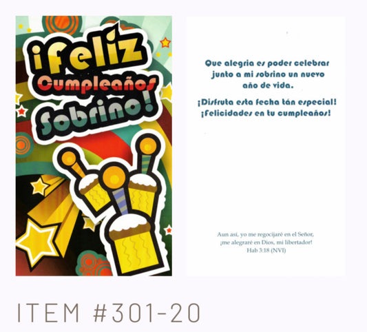 ¡feliz cumpleaños sobrino!  - 6 tarjetas