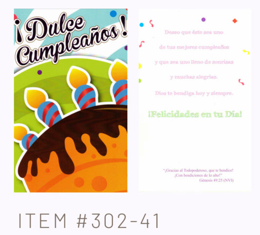 ¡Dulce Cumpleaños!  - 6 tarjetas