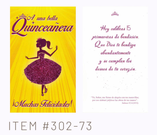 A una bella Quinceañera ¡Muchas Felicidades!  - 6 tarjetas