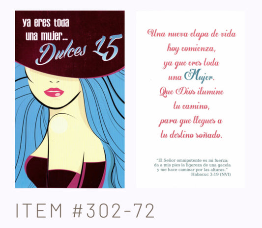 Ya eres toda una mujer… dulces 15  - 6 tarjetas