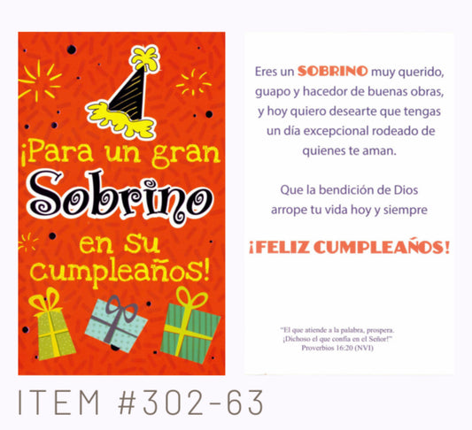 !Para un gran Sobrino en su cumpleaños!  - 6 tarjetas